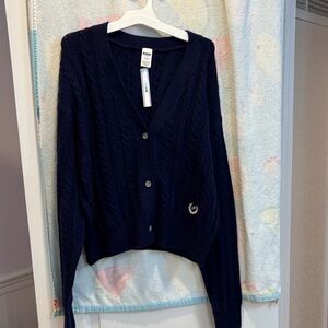 NWT PINK Victoria's Secret Dark Blue Cardigan
